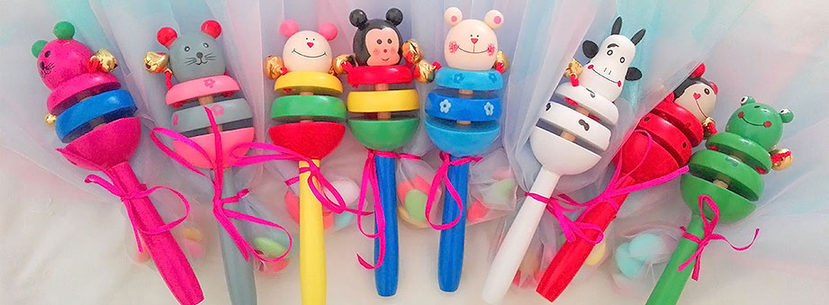 Μπομπονιέρα ζωάκια κουδουνίστρες